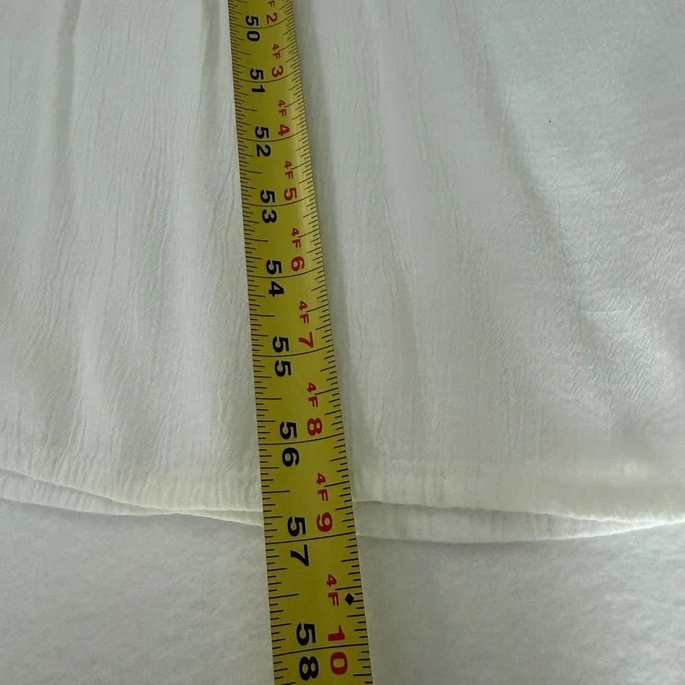 Venus Crochet Beaded Halter Maxi Dress Women XL White‎ Boho Gauze Smocked Back